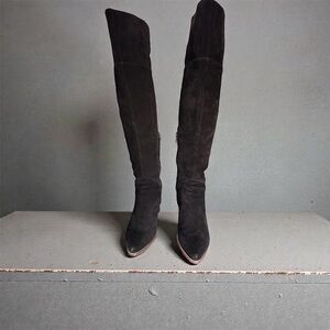 Crown Vintage Black Over the Knee Boots
